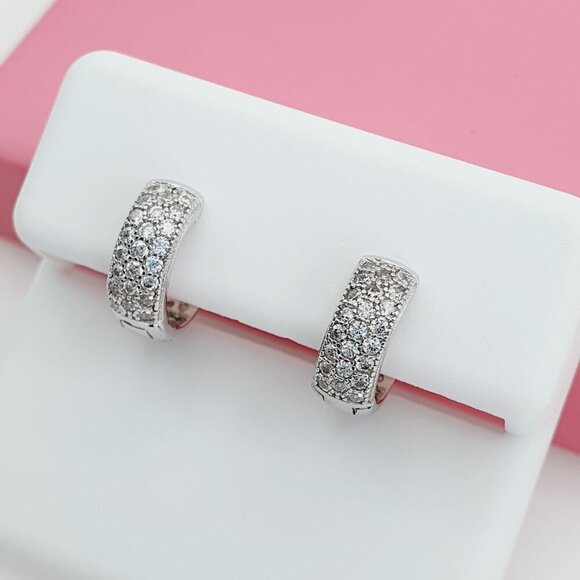 925 Sterling Silver Cubic Zirconia Earrings, U19254644 - Picture 3 of 8